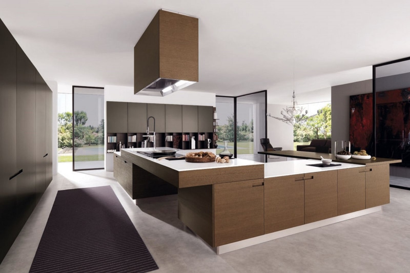 style, home, building, wooden, Villa, no people, design, wealth, modern, kitchen counter, brown, kitchen, domestic kitchen, architecture, luxury, electric lamp