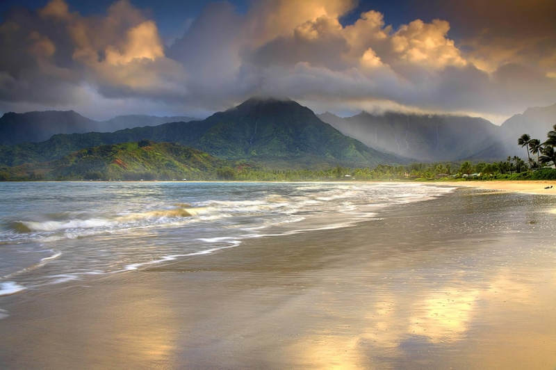 island, hawaii, hanalei, beach, polynesia, surf, bay, pacific, ocean, tropical, sand, paradise, 2K, hawaiian