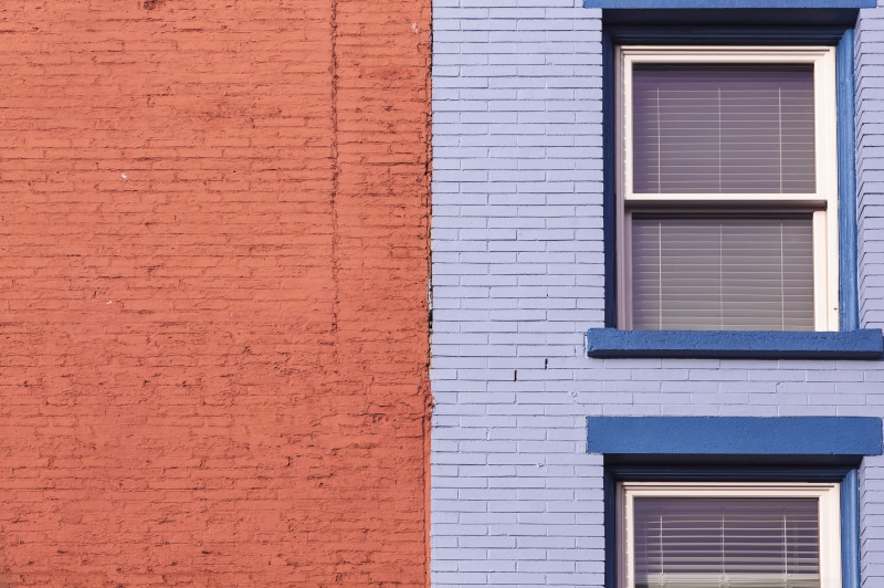backgrounds, daytime, blue, house, full frame, background, lazy, shutter, built Structure, red, closed, window, colorful, residential district, building