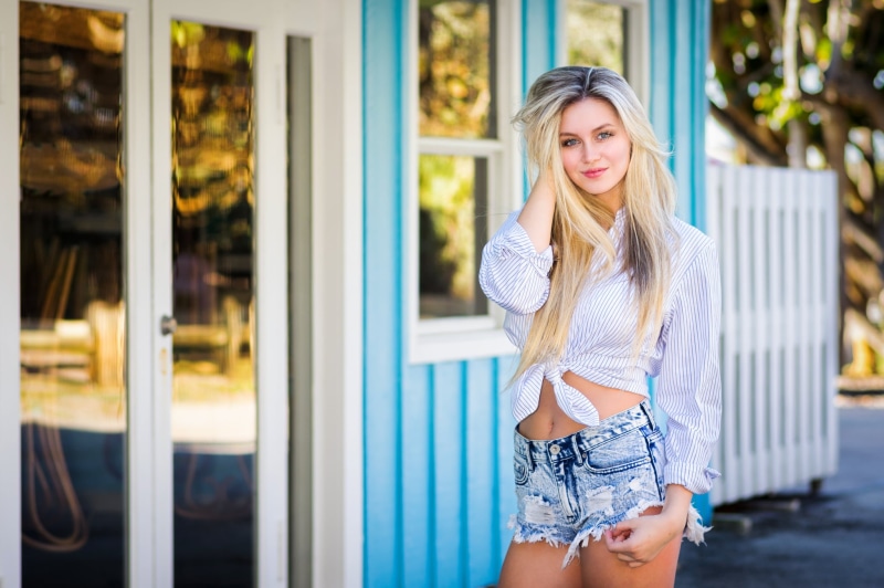 hair, long hair, beauty, blond hair, 1080P, lifestyles, casual clothing, blonde, Christopher Rankin, touching hair, young women, portrait, leisure activity