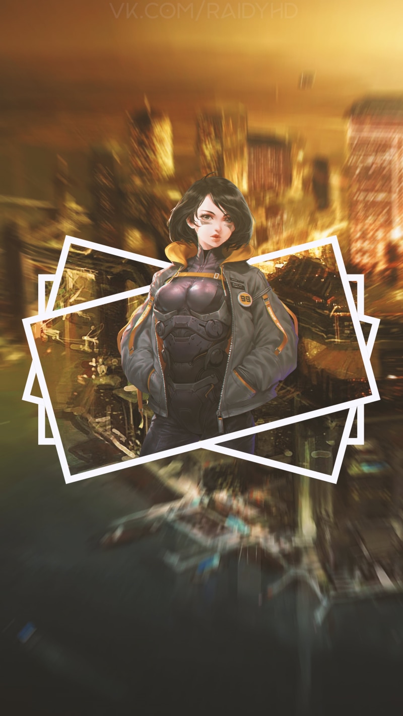 4K, anime, Alita: Battle Angel, anime girls, picture-in-picture