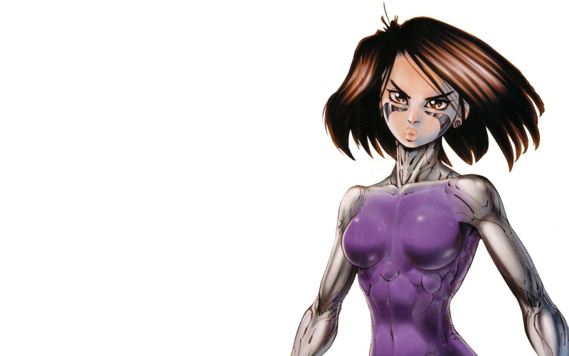 alita, gally, 1080P, bodysuits, angel, background, white, battle, gunnm