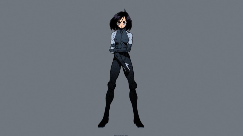 anime girls, dark hair, GUNNM, Battle Angel Alita, Alita, 1080P, short hair, cyborg, manga, Gally, anime