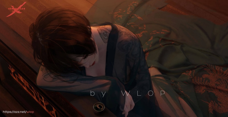 WLOP, anime girls, Ghost + Blade, 720P