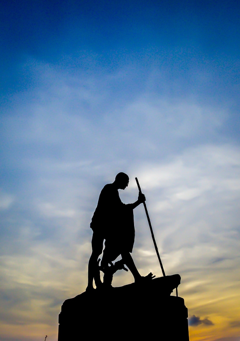 leader, one person, human representation, sky, nature, chennai, men, low angle view, lifestyles, outdoors, child, leisure activity, Gandhi, one man only