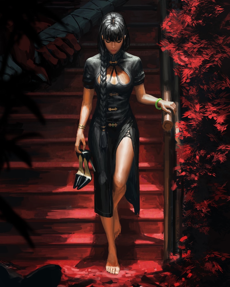 Bad guys, GUWEIZ, 1080P, digital art, women