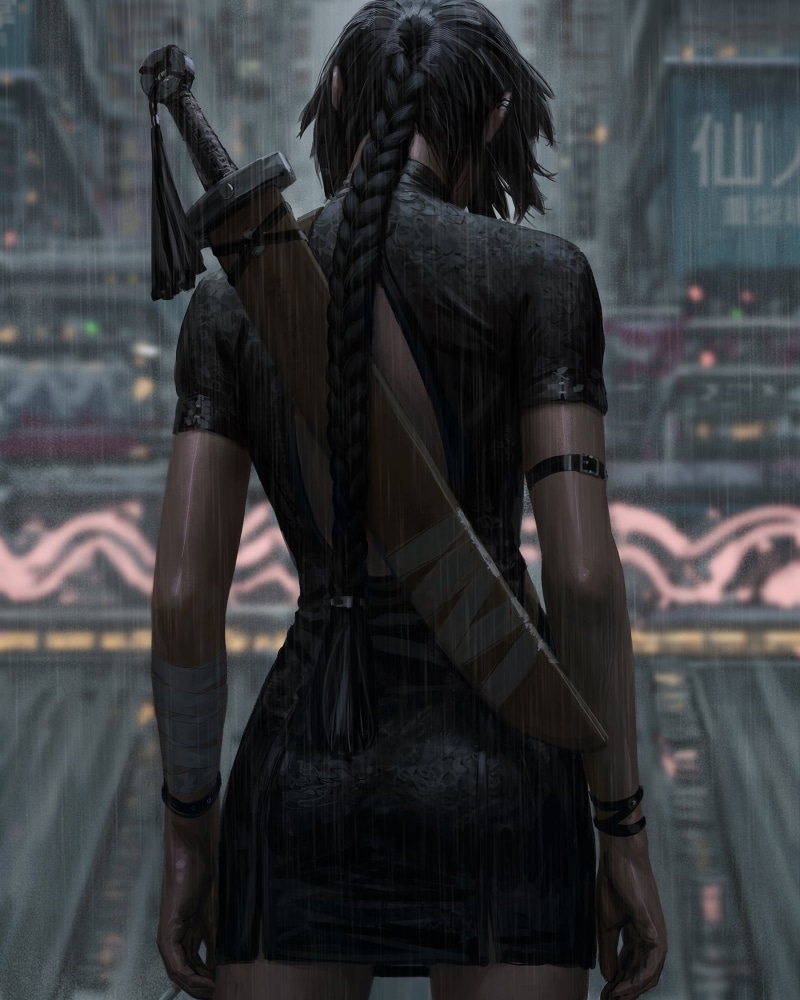 digital art, GUWEIZ, warrior girls, 1080P, women, Bad guys