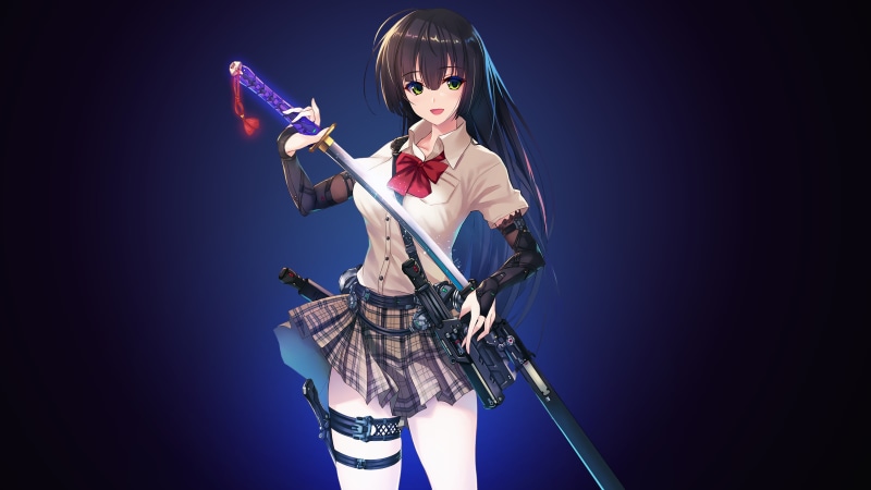 Sword, Katana, 4K, 4K, Anime girl, Samurai