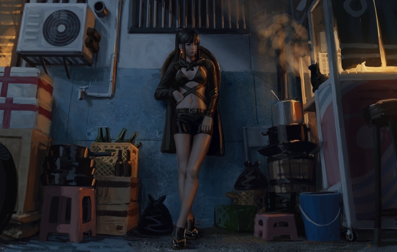 4K, fantasy warrior, GUWEIZ, Bad guys, digital art, warrior girls