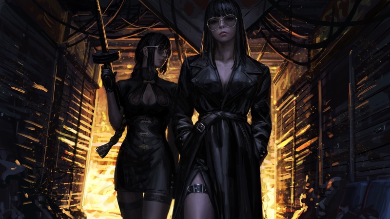 720P, GUWEIZ, artwork, Bad guys, women, girl in armor, digital art