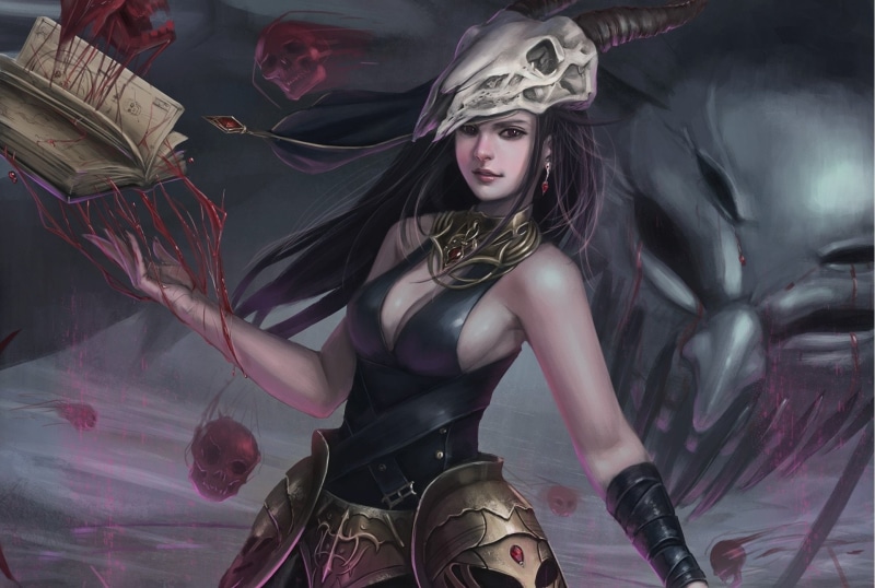 Long Hair, Fantasy, Book, Black Hair, Blood, Witch, Woman, 1080P, Magic, Skull, Girl