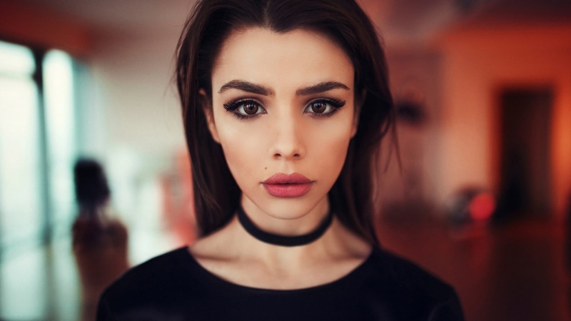 dress, Maria Way, brown eyes, one person, brown hair, s, women, human face, 1080P, headshot, beauty, beautiful people, body part, Ivan Gorokhov, hair