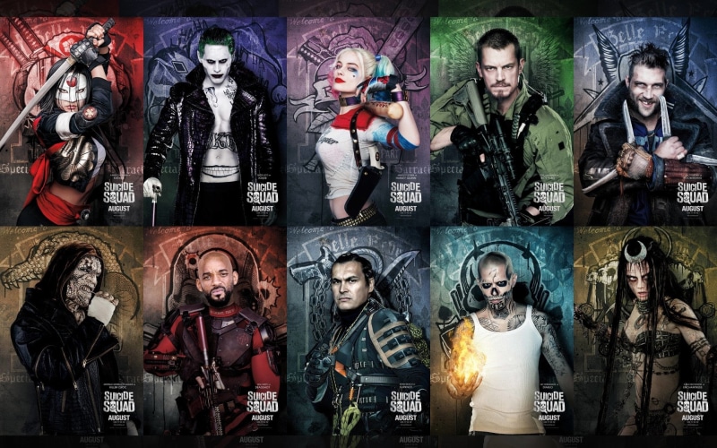 horror, adult, clothing, art and craft, Joel Kinnaman, portrait, dc, male likeness, Movie, Jay Hernandez, Captain Boomerang, men, Killer Croc, suicide
