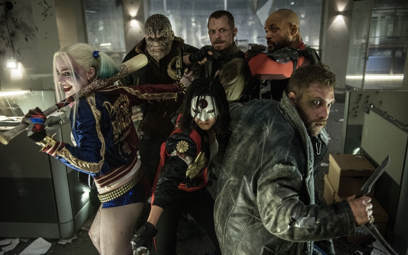 Movie, Baseball Bat, Margot Robbie, Weapon, 5K, Black Hair, Jacket, Katana (DC Comics), Harley Quinn, Deadshot, DC Comics, Killer Croc, Fishnet, Suicide Squad