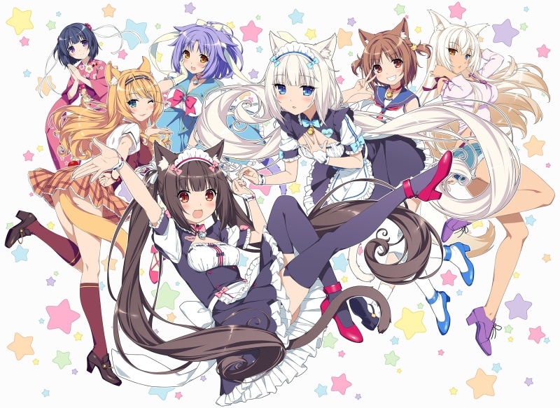 sayori, konachan, neko, ears, maple, coconut, works, group, (sayori), chocola, com, vanilla, tail, azuki, 1080P, 256909, nekopara, catgirl, animal
