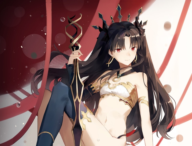 brown, red, navel, headdress, hair, aiko, long, eyes, 256401, fate, konachan, ishtar, grand, order), 720P, order, sword, thighhighs, (fate, weapon, com