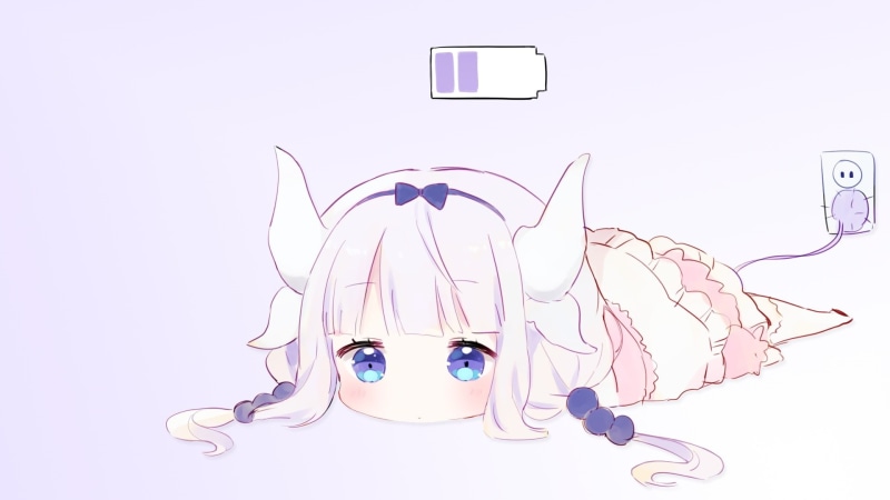 dragon, 1080P, gradient, tail, hair, loli, com, maid, twintails, kanna, eyes, chi, ongyageum, purple, 237785, kamui, konachan, aqua, thighhighs, photoshop