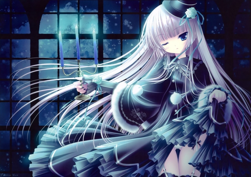 1080P, scan, original, skirt, loli, lift, thighhighs, fashion, blush, goth, tinkle, lolita, wink