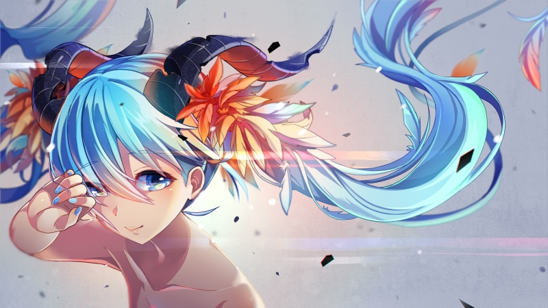 looking at camera, hairstyle, portrait, Vocaloid, horns, women, representation, aqua eyes, close-up, art and craft, sunglasses, glasses, Hatsune Miku, young adult