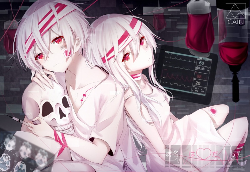 Nico Nico Singer, Boy, White Hair, 1080P, Girl, Anime, Red Eyes