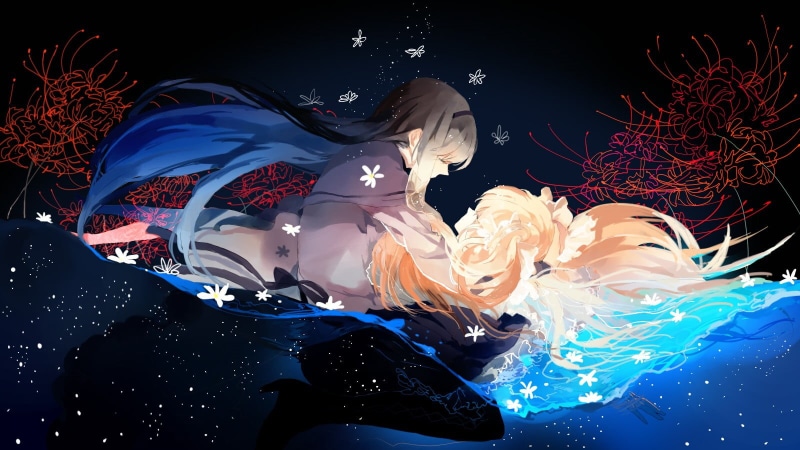 Mahou Shoujo Madoka Magica, anime, swimming, animal wildlife, Kaname Madoka, outdoors, marine, invertebrate, anime girls, nature, animals in the wild, motion