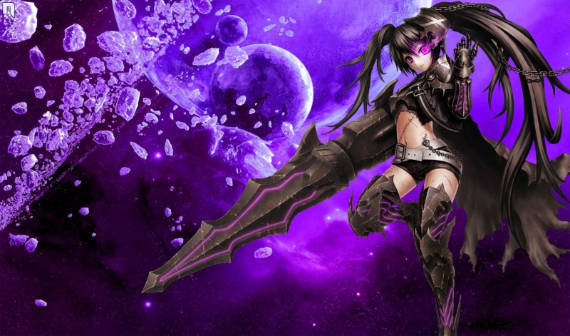 lifestyles, long hair, undersea, hairstyle, purple, young adult, marine, one person, nature, Insane Black Rock Shooter, women, adult, sea, indoors, anime