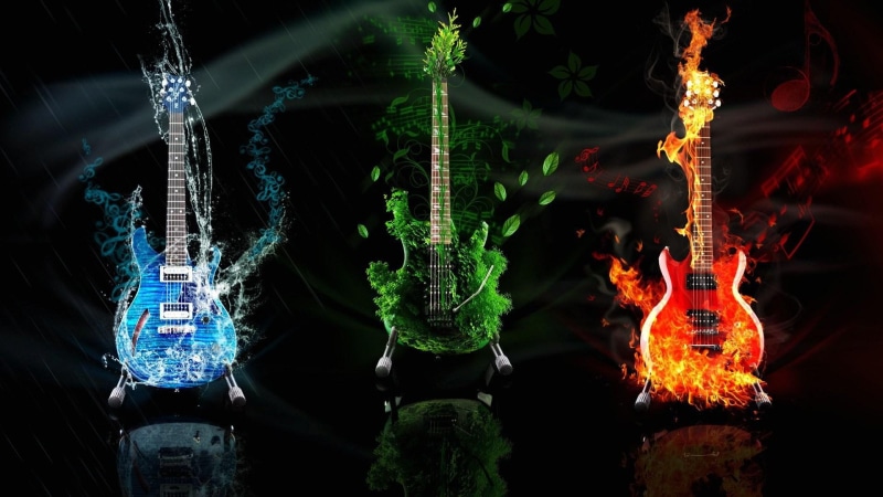 colors, music, guitar, guitars, sound, 1080P