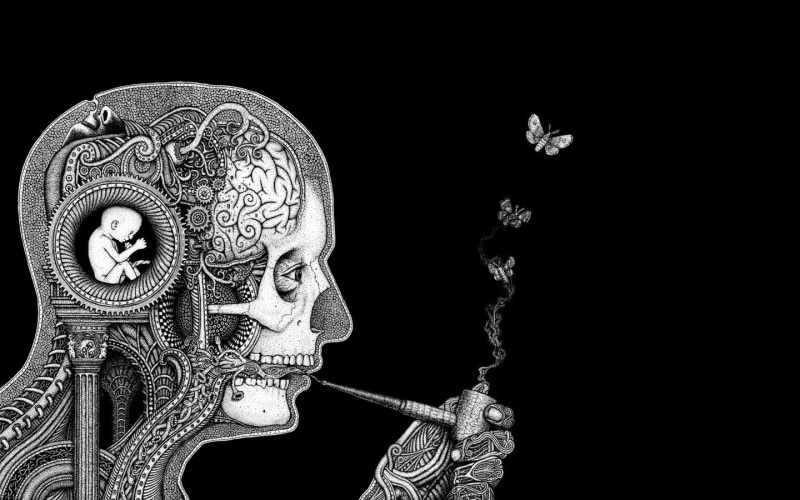 body part, representation, imagination, human representation, copy space, art and craft, creativity, pattern, optical, flower, indoors, black background
