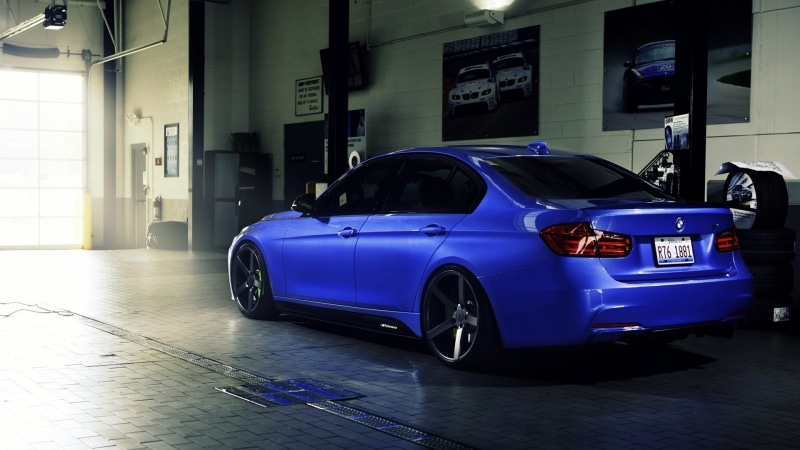 Rear, Car, f, 1080P, View, Blue, BMW