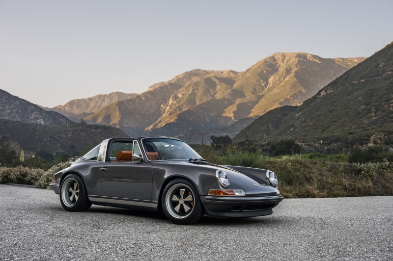clear sky, Porsche 911, beauty in nature, day, mountain range, Porsche, gray, transportation, no people, land vehicle, road, non-urban scene, targa, motor vehicle