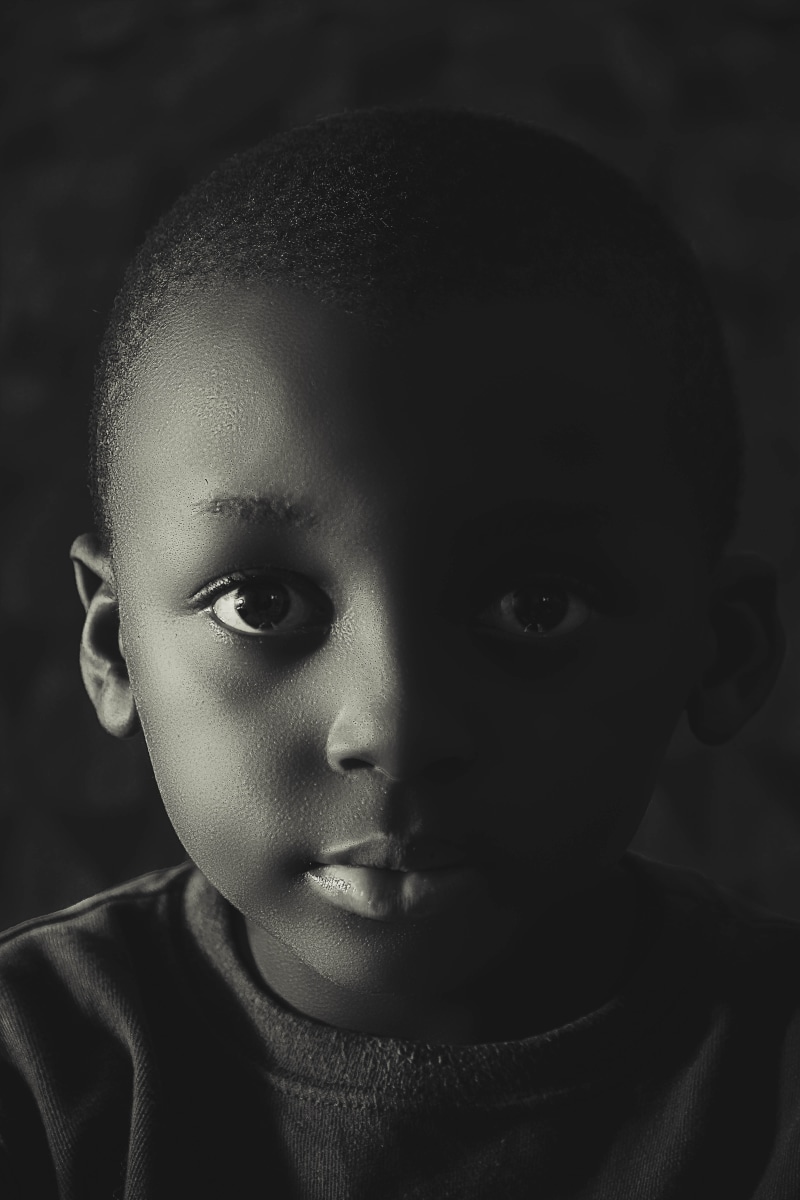 little, headshot, black And White, young, child, lifestyles, expression, one Person, girls, innocence, dramatic portrait, teenager, black, male, childhood