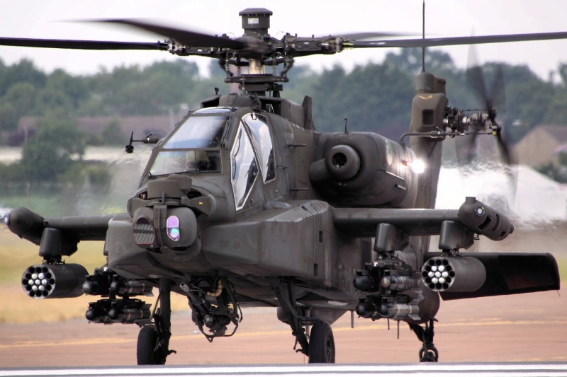 gray, AH-64 Apache, outdoors, on the move, aggression, war, fighting, airplane, helicopter, army, military, vehicle, armed forces, nature, government, no people
