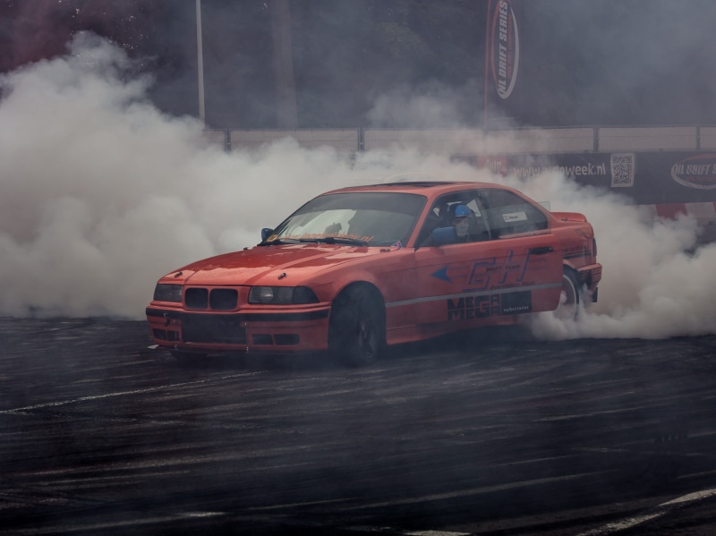 outdoors, style, 4K, competition, sky, nissan, tire, mode of transportation, car, smoke - physical structure, Burn, series, turbo, land Vehicle, red, Drift