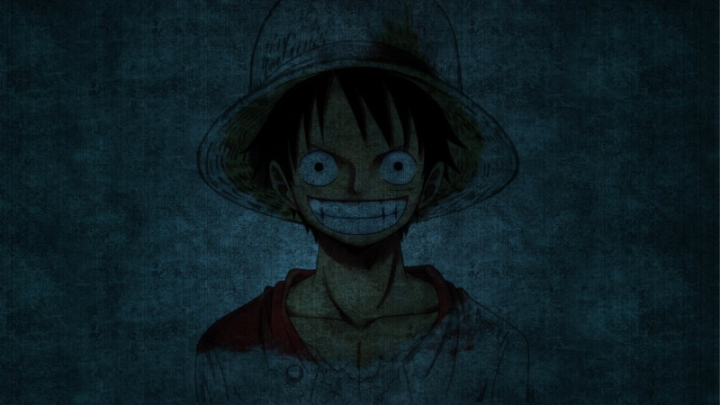 backgrounds, mystery, textured, evil, Monkey D. Luffy, portrait, headshot, bizarre, looking at camera, smiling, digital composite, textured effect, dark