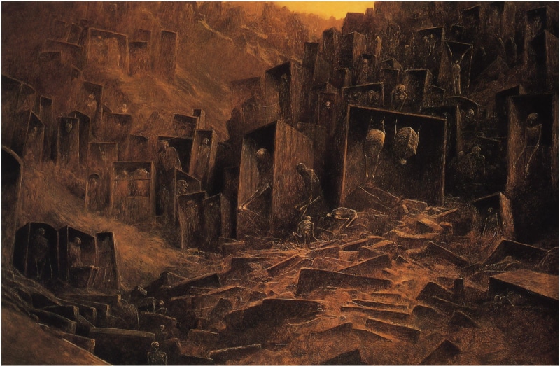 deterioration, the past, wood - material, damaged, Zdzisław Beksiński, history, 720P, run-down, built structure, nature, artwork, wall - building feature