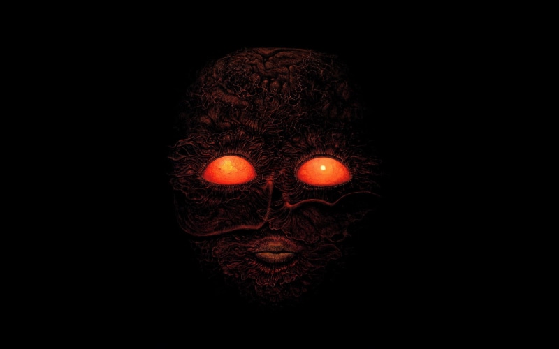 minimalism, human representation, 2K, dark, black, copy space, body part, no people, digital composite, creativity, space, red, illuminated, black background