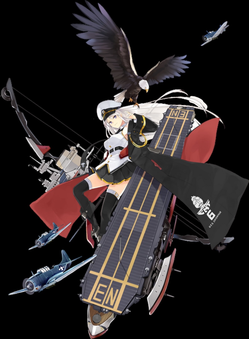 Enterprise (Azur Lane), anime, ship, 2K, Azur Lane, anime girls, transparent background, upscaled