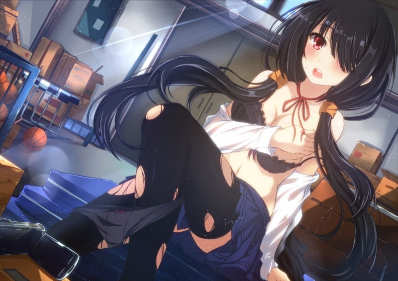 anime girls, Tokisaki Kurumi, torn clothes, Date A Live, 480P