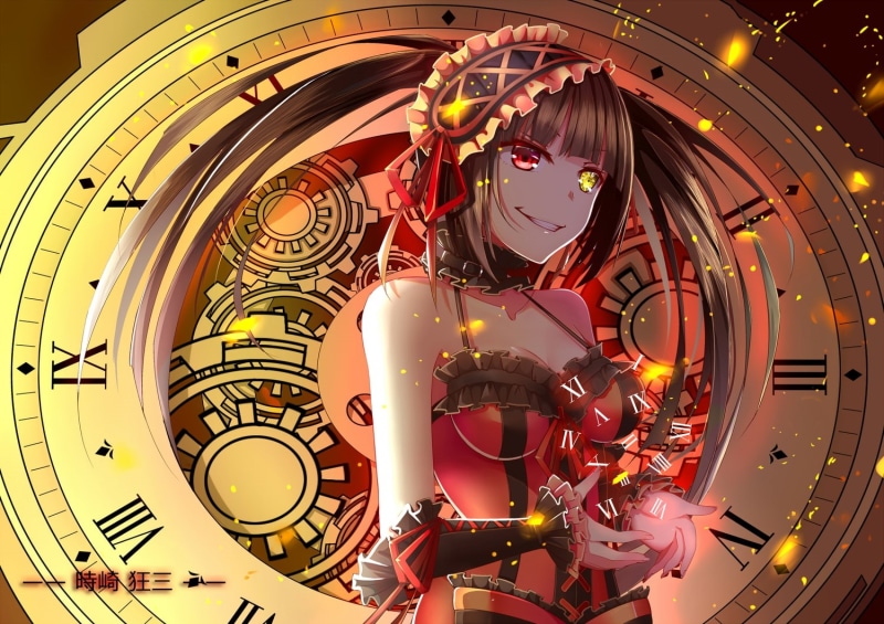 lolita fashion, 720P, Date A Live, clocks, Tokisaki Kurumi