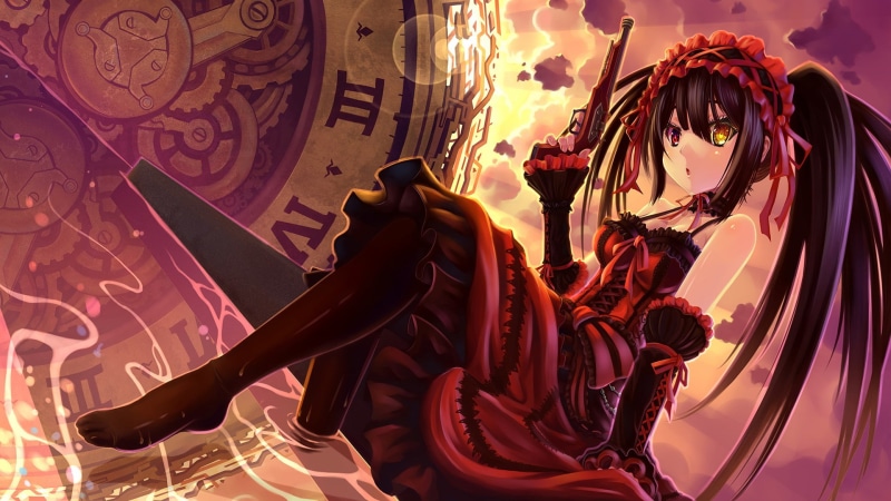 event, leisure activity, Tokisaki Kurumi, anime girls, amusement park ride, 1080P, Date A Live, sunset, women, indoors, standing, illuminated, lifestyles