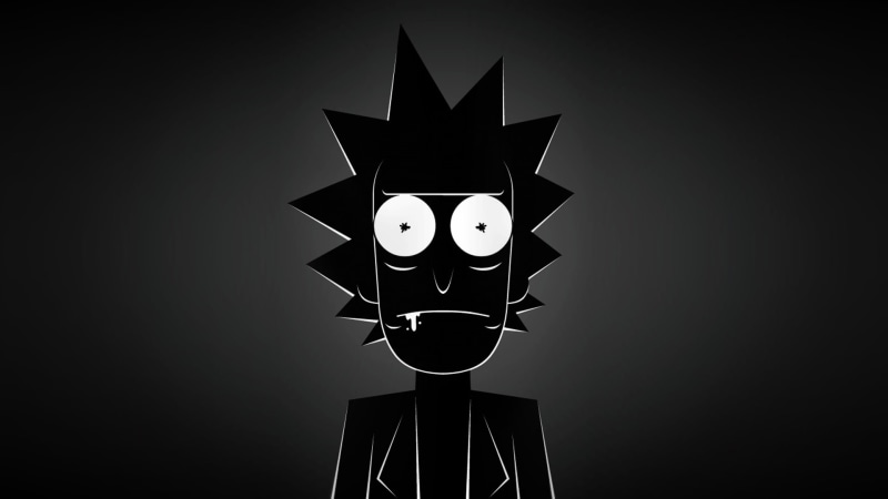 Rick, Minimalism, Sanchez, Cartoon, 1080P, Rick Sanchez, Rick and Morty, Silhouette