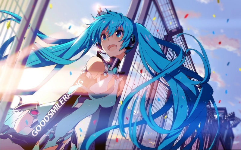 human representation, front view, day, manga, low angle view, representation, 1080P, Hatsune Miku, Vocaloid, hairstyle, looking at camera, anime, portrait
