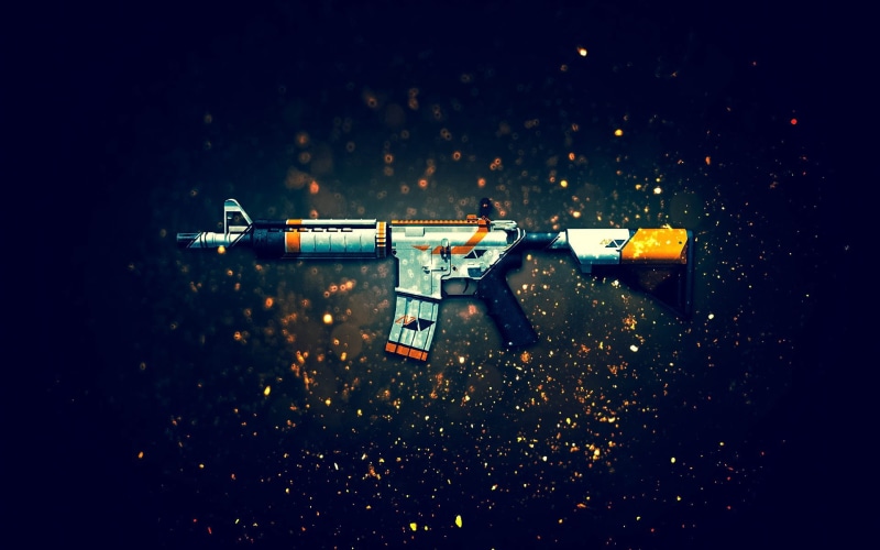 weapon, motion, surveillance, technology, transportation, water, Counter-Strike: Global Offensive, de, no people, gun, outdoors, M4A4, night, cs, close-up