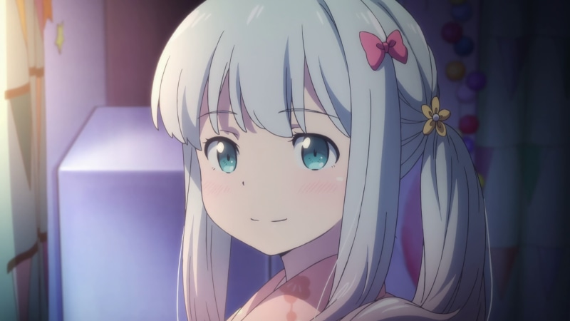 human face, purple, headshot, creativity, day, indoors, Eromanga-sensei, human representation, art and craft, still life, representation, human body part