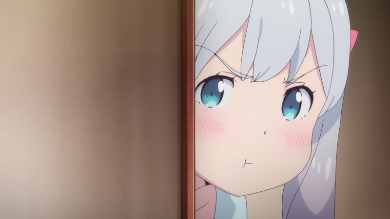 human representation, Izumi Sagiri, close-up, indoors, Eromanga-sensei, 2K, ceiling, white color, no people, wall - building feature, built structure