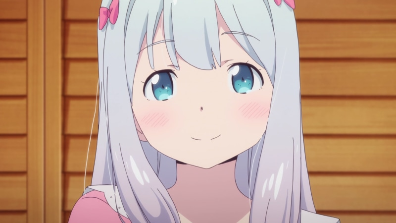 indoors, lifestyles, Izumi Sagiri, close-up, still life, wood - material, protection, leisure activity, front view, human representation, built structure