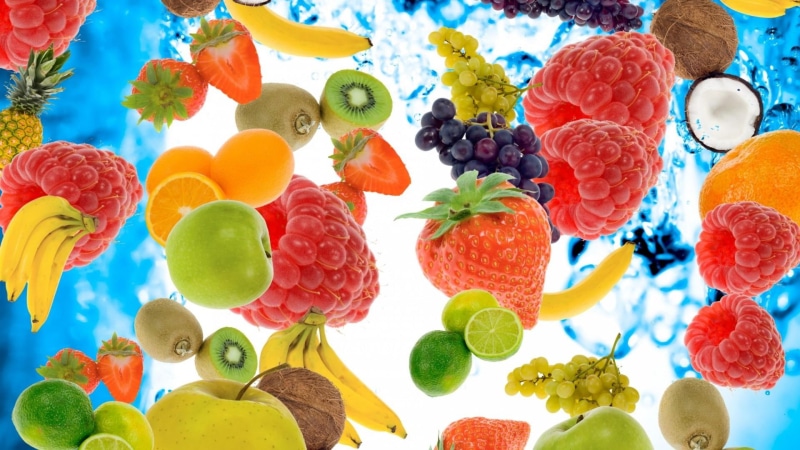 strawberry, 1080P, lime, kiwi, food, banana, coconut, fruits, orange, raspberry, fruit, apple