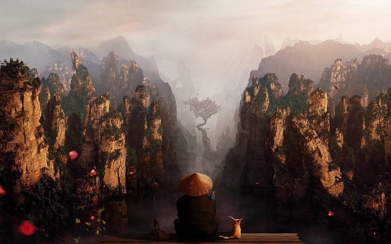 landscape, 2K, wulingyuan, contemplating