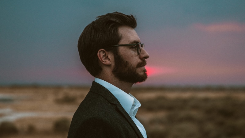 5K, human Face, lifestyles, young Adult, summer, fashionable, one Man Only, shirt, beard, beach, formalwear, serious, man at sunset, utah, fashion Model