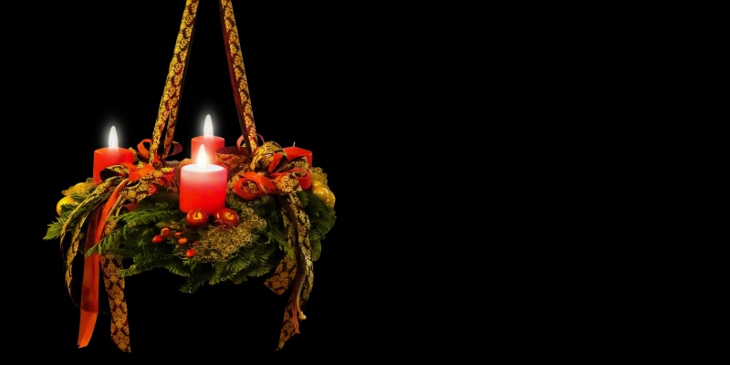 lighted, no people, arrangement, christmas jewelry, third candle, candle, advent, event, burning, pillar, holiday, candles, close-up, three, fire - natural phenomenon